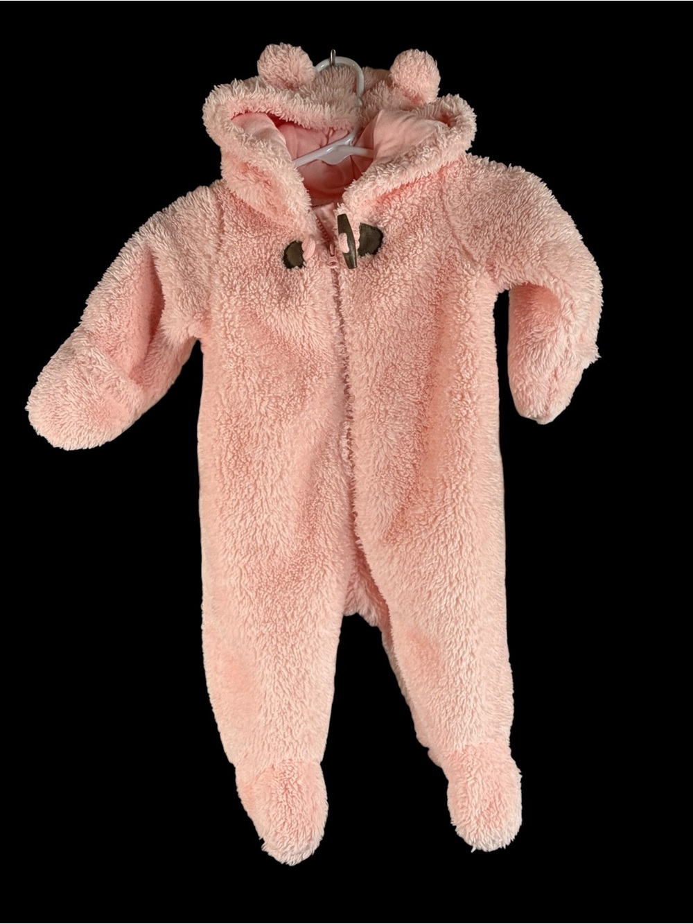 Carter's Cozy Pink Sherpa Hooded Baby Footie